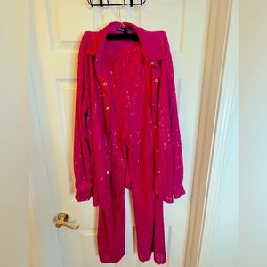 Glitter pink matching set top and bottom